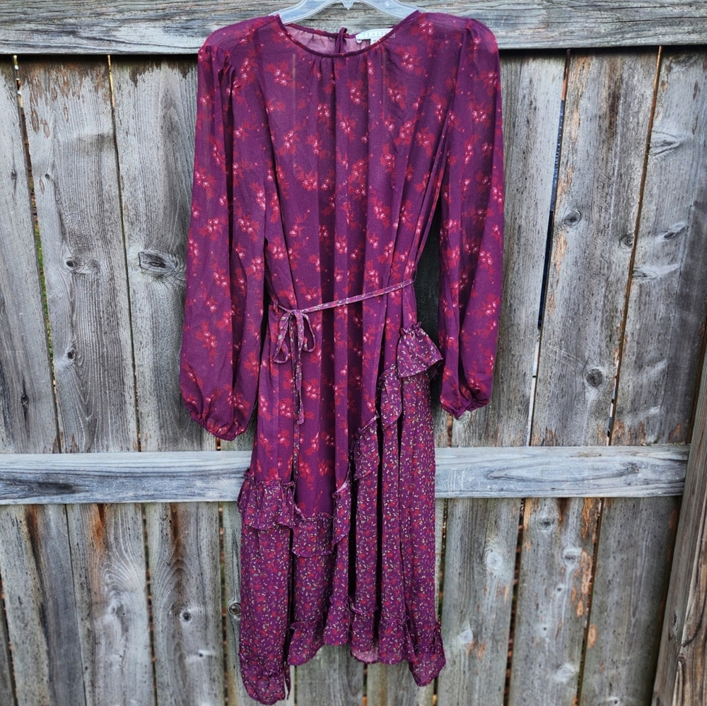 NWOT SENLIS Antoinette Long Sleeve Midi Dress - Picture 4 of 6